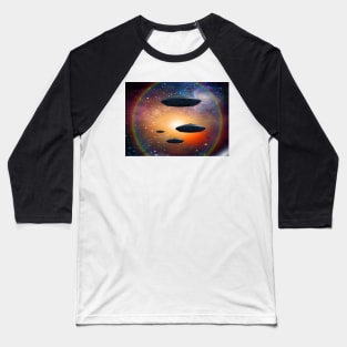 UFO in space Baseball T-Shirt